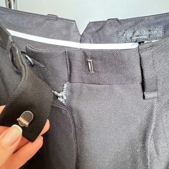 NWT rag & bone Marianne Italian Wool Women's Black Straight Leg Pleated … - Picture 4 of 12